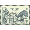 Togo 1947 - 3fr grey - Native and village - used