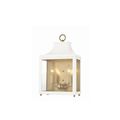 MITZI Leigh 2-Light Aged Brass/White Wall Sconce