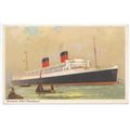 RMS Mauretania Cunard Ocean Liner Art Postcard ...