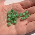 25 Vintage Green Glass Givre Round Beads 8mm Cr...
