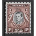 KENYA UGANDA & TANGANYIKA 942 1c BLACK & RED BR...