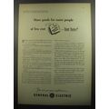 1952 General Electric Ad - More goods for more people at less cost ..but how?