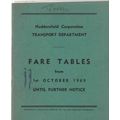 Huddersfield Corporation Fare Table Oct 1963 (m...