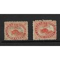CANADA 1859 5c BEAVER BOTH SHADES USED SG31/32