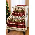 Dark Green Christmas Elk Print Reversible Sherp...