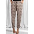 Khaki Leopard Elastic Waist Casual Joggers
