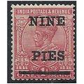 India 1921 SG192 9 Pies on 1 Anna Rose-Carmine ...