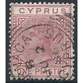 Cyprus 1883 SG18 1pi Rose Wmk Crown CA Fine Use...