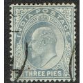 India 1902 3p Grey SG119 FU
