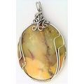 Opalite Stainless Wire Wrap Gemstone Pendant 1