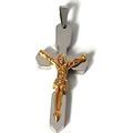 316L Stainless Crucifix with Golden Body Pendant