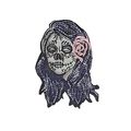 Goth Lady Iron On Patch Day of the Dead Embroid...