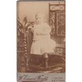 VICT. CDV PHOTO - CHILD ON CHAIR/PLANT/FURNITUR...