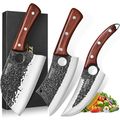 3PCS Butcher Knife Set, Hand Forged Serbian Che...