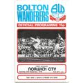 1978-79 BOLTON WANDERERs v NORWICH CITY (Very G...