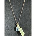 925 Sterling Silver Yellow Finish Blue Topaz Ne...