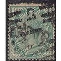 India 1882 - 90 QV 1/2 Anna Blue Green Used SG ...