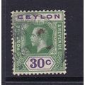 CEYLON 1921-32 GEORGE V 30c DIE I USED SG352