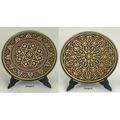 Damascene Gold Star Design Round Decorative Min...