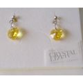 925 Swarovski Austrian Crystal Yellow Heart Dro...