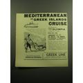 1957 Greek Line Cruise Ad - Mediterranean and Greek Islands Cruise