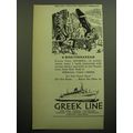 1957 Greek Line Cruise Ad - Ireland England France Germany Mediterranean