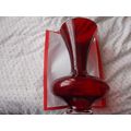 VASE RED GLASS SHAPED (23/01)