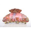 Pink india style elephant acrylic hair claw clip