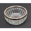 Clear Crystal Design Silver Plated Rim Cut Glas...