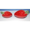 Set 2 Mint Rare Vintage Ceramic Strawberry Cand...