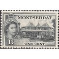 Montserrat 1953 1c Black Mounted Mint MM SG 137...