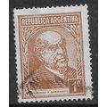 ARGENTINA REP 1935 PORTRAITS 1c BROWN D F SARMI...