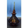 VINTAGE 7" GLASS TORTOISE SHELL PERFUME BOTTLE ...