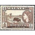 Malaya Malacca QEII 1957 4c Sepia Mounted Mint ...