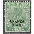 Chamba (ICS) 1913 SG44 1/2a Light Green Mounted...
