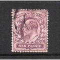 Edward VII - 1902-10 - 6d Dull Purple (sg245) U...
