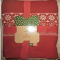 Hallmark Knit Cozy Throw Blanket 48 x 60 Red Gr...