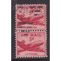 United States 1946 Air Mail 5c Pair Fine Used S...