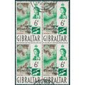 Gibraltar 1964 6d. sepia & emerald Var 'White s...