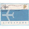 Singapore 35c postal Stationary Cut out Very fi...