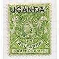 UGANDA 1902 OVERPRINTED BEA STAMPS HALF ANNA YE...