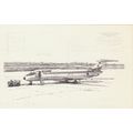 Artist Drawn Ozark Air Lines Douglas DC9 Aircra...