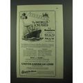 1925 United American Lines Ad - World Cruises