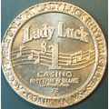 Lady Luck. $1 Casino Token. Coahoma, MS. P71.