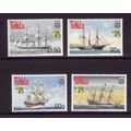 TUVALU 1999 SHIPS SET 4 VALS U/M MINT#