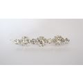 Silver metal slim round crystal hair pin clip b...