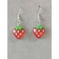 Fun Fruity Strawberry Silver Plated Earrings Fo...