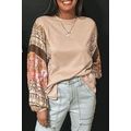 Parchment Contrast Floral Patchwork Puff Sleeve...