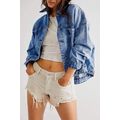 Dark Blue Washed Oversize Pocketed Denim Jacket