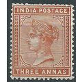 India 1890 SG94 3a Brown Orange (nibbed perfs) ...